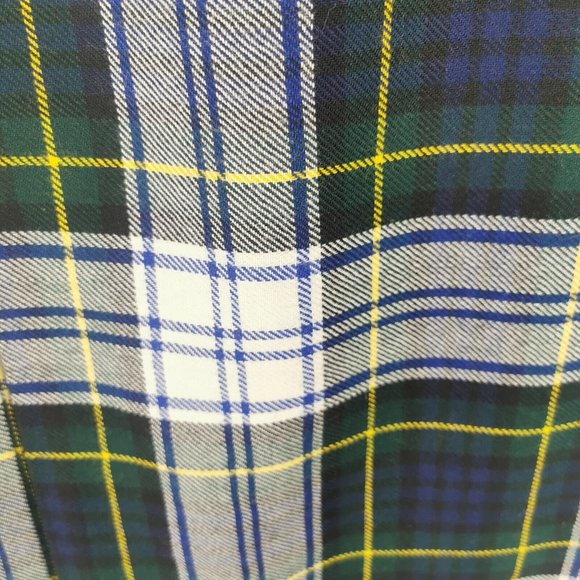 Highland Home Industries Skirt Green White Kilt Tartan Wool UK 14 Fits 12 - Picture 5 of 7